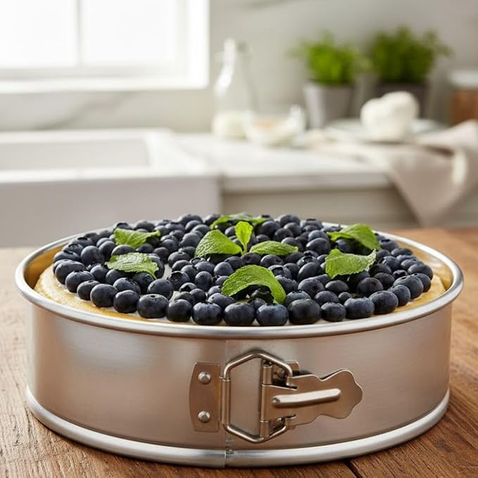 Soro Essentials- 9'' x 3'' Deep Aluminum Round Spring Form Pan- Leak Proof Cheesecake Pan Spring Form Pans with Removable Bottom and Quick Release Latch for Baking Cheesecake Cakes - Image 2