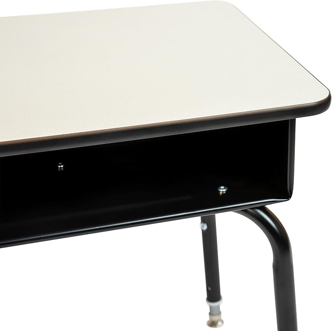 Flash Furniture Billie Student Desk - Gray Open Front Metal School Desk - 24"W x 18"D Adjustable Height, Durable Desk for School or Remote Learning, Set of 5 - Image 12