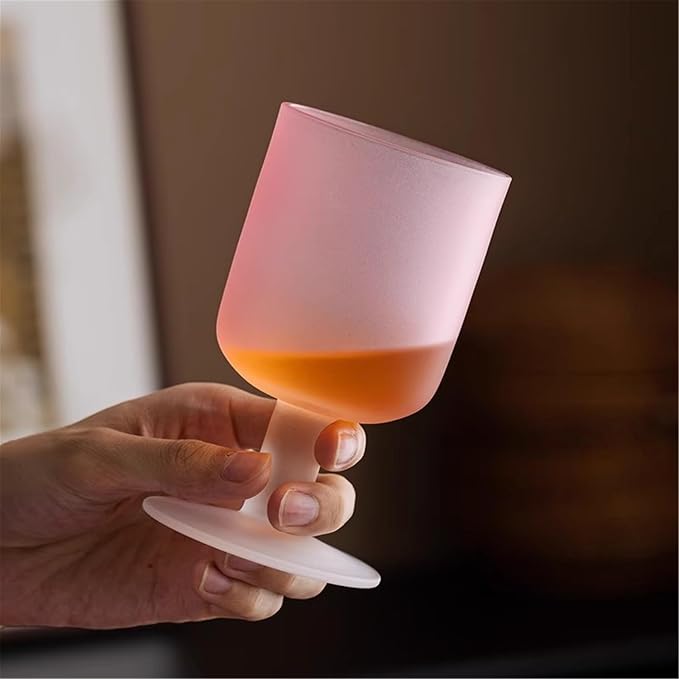 drinking glassware 9.5oz Frosted Stemmed Glass Cups for Wine - Image 4