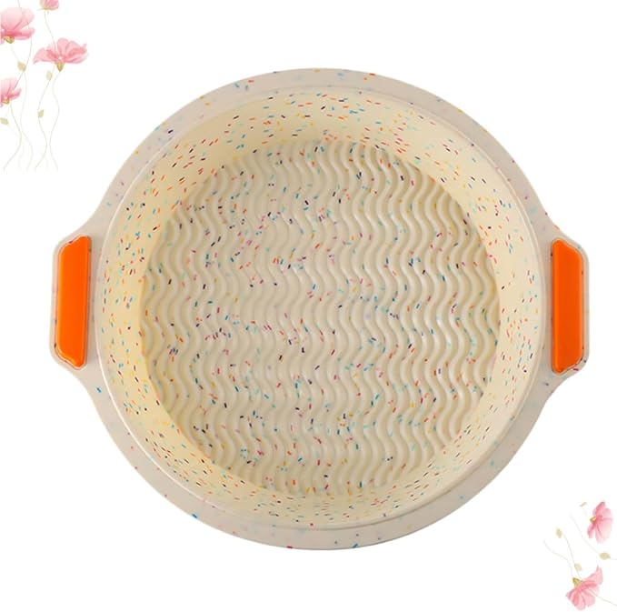 Healeved Silicone Baking Mold round Cake Tray Thickened Non-stick Colorful Dots with Handles Bakeware for Home Kitchen Baking - Image 7