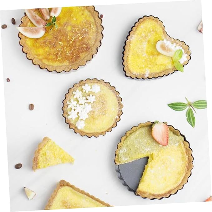 Ciieeo 2pcs Non-stick Baking Pan and Tart Molds for Pizza Cakes and Quiches Removable Bottom for Easy Release and Cleanup - Image 2