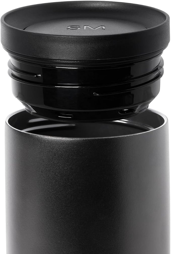 Simple Modern Insulated Travel Coffee Mug 360° Lid | 16oz | Black | Voyager Ceramic-Lined Insulated Stainless Steel Coffee Tumbler Iced Coffee Cup, Mug with Lid | Fits Cupholder, Midnight Black - Image 3