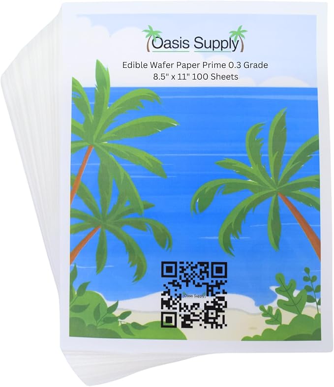 Oasis Supply Edible Wafer Paper 8' x 11' - 100 sheets, plus 25 Edible Wafer Butterflies and Flowers by OasisSupply