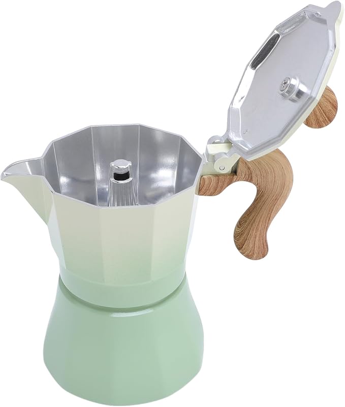 Kavolet Stovetop Coffee Maker Pot Maker 150ml Aluminum Single Valve Coffee Machine placeholder with Rapid Even Heating for Lovers Beginners (Gradient Green) by Unknown
