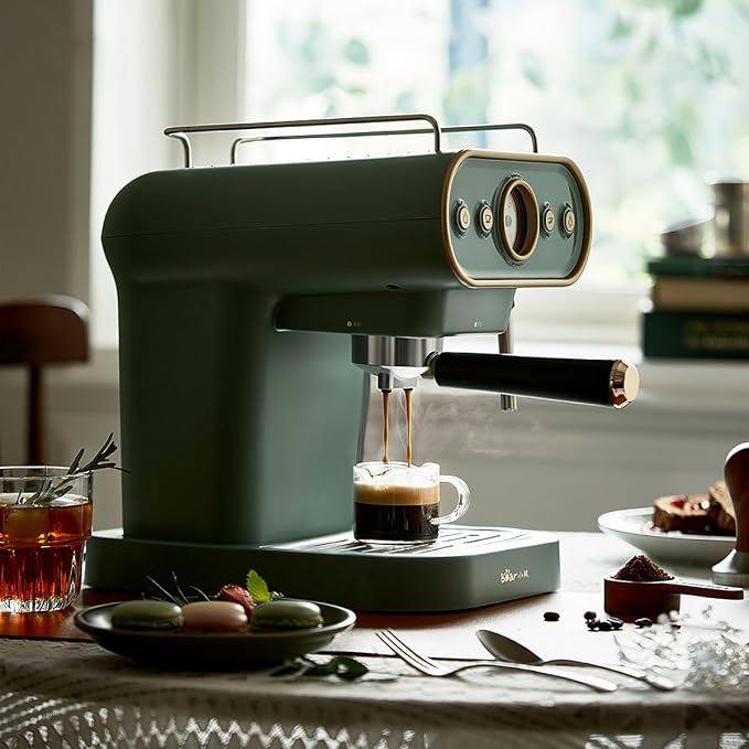 compact high-pressure coffee machine with steam frother - Image 2