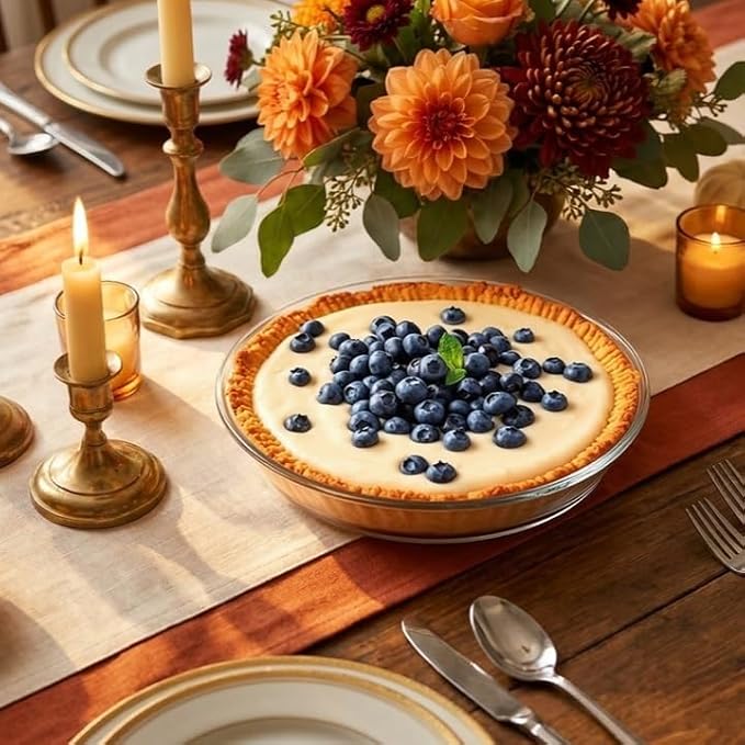 10×1.4in Deep Ceramic Pie Pan with Handles | Oven & Microwave Safe, Dishwasher Safe, Lead-Free, for Quiche & Tart, Easy-Grip Handles - Image 4