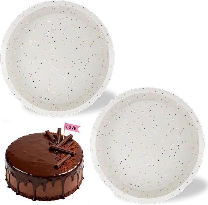 8.7 Inch Silicone Round Cake Pan Set of 2, Nonstick Silicone Springform Pan for Baking Suitable for Making Layers, Cheese & Chocolate Cakes by Unknown