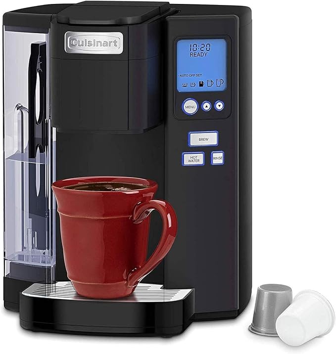 Cuisinart Coffee Maker, Single Serve 72-Ounce Reservoir Coffee Machine, Programmable Brewing & Hot Water Dispenser, Stainless Steel, Black - Image 2