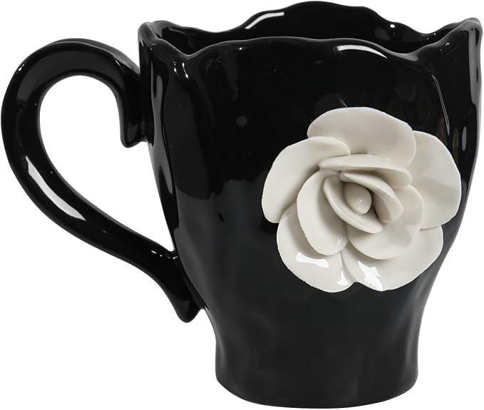 Ceramic Cute Coffee Cups, Handmade Flower Tea Mugs, Gifts for Milk Coffee Tea Lovers 11OZ by Unknown