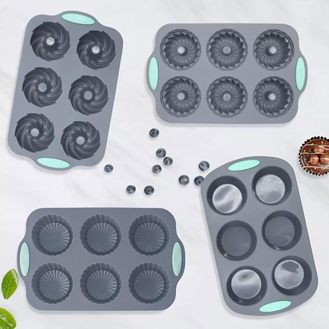 Wreath Ice Mold for Holiday Cocktails, Flexible Silicone Mold for Wreath Ice Cubes, Donuts, Soap & Chocolate, Easy Release for Baking & DIY Crafts (Style-B)