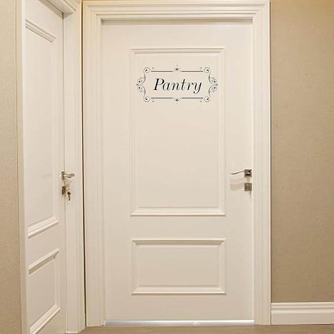 PLIGREAT Pantry Sign Wall Stickers, Removable Vinyl Window Wall Decals for Home Restaurant Kitchen Walk-in Fridge Food Storage Room Freezer Closet Pantry Cabinet Window Door Wall Decoration - Image 2