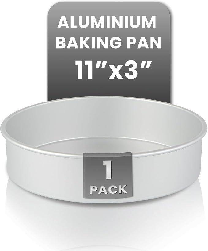 Restaurantware-Met Lux 12 x 3 Inch Straight-Sided Baking Tin, 1 Round Cake Pan - Oven-Ready, Freezable, Anodized Aluminum Round Baking Pan, Greaseproof, For Layer Birthday Cake by Restaurantware
