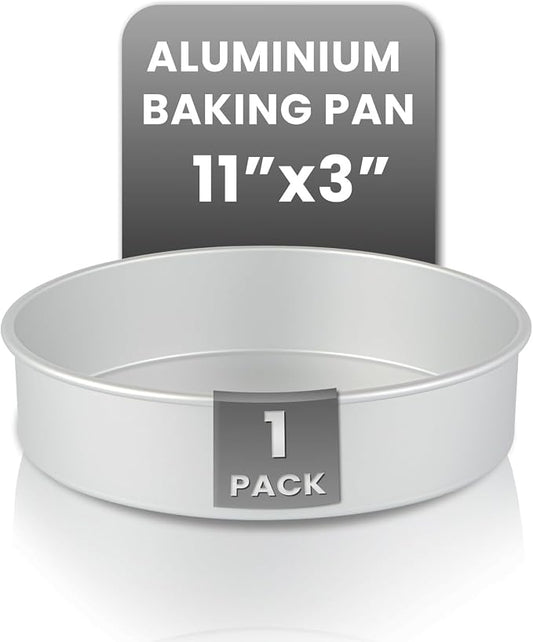 Restaurantware-Met Lux 12 x 3 Inch Straight-Sided Baking Tin, 1 Round Cake Pan - Oven-Ready, Freezable, Anodized Aluminum Round Baking Pan, Greaseproof, For Layer Birthday Cake by Restaurantware