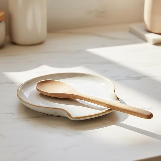 Beautiful Ceramic Spoon Rest for Stove Top - Perfectly Sized Spoon Holder for Your Kitchen Countertop - Easy to Clean and Dishwasher Safe, Perfect Addition to Any Kitchen Counter for Everyday Cooking - Image 7