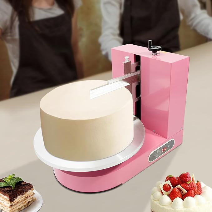 Electric Cake Decorating Machine Cream Coating Spreading Smooth Machine Surface Scraper for 4-16inch Cakes, 0-320RPM Adjustable Rotating Speed