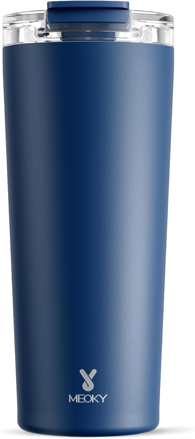 Meoky 24 oz Insulated Travel Coffee Mug: Leak Proof Lid, Sea | Stainless Steel Coffee Tumbler, Keeps Hot for 8 Hours or Cold for 24 Hours, Fits in Car Cup Holder, BPA Free by MEOKY