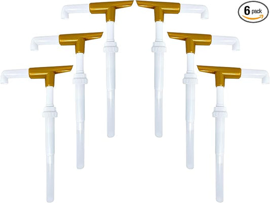 Sauce Pump Dispenser for Ghirardelli Bottles (Pack of 6), Fits 87.3 to 90.4 Ounce Bottles