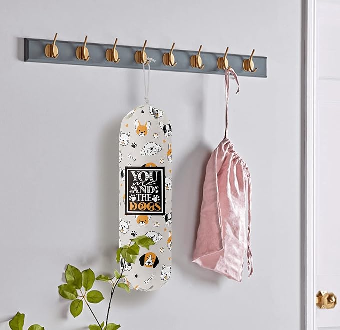 Funny You Me & The Dogs, Grocery Bags Holder Organizer For Shopping Bags, Wall Mount Plastic Bags Storage Container Dispensers, Gift For The Preferred Family And Friends - Image 5