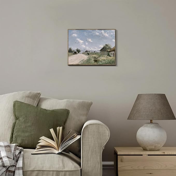 XOCUUI Vintage Cottage Wall Art, Landscape Wall Art Prints, Old Cottages Countryside Landscape Decor, 8" X 10" Unframed Canvas Prints Decorations for Living Room Home Farmhouse Bathroom Decor - Image 4