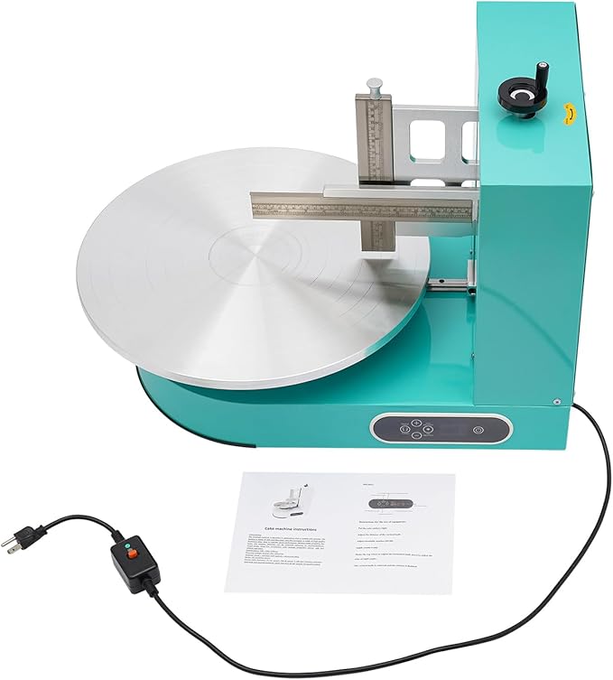 Electric Cake Decorating Machine Cream Coating Spreading Smooth Machine Surface Scraper for 4-16inch Cakes, 0-320RPM Adjustable Rotating Speed