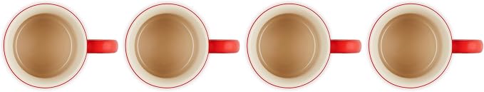 Le Creuset Stoneware Vancouver Mug, Set of 4, 14 oz. each, Cerise - Image 4