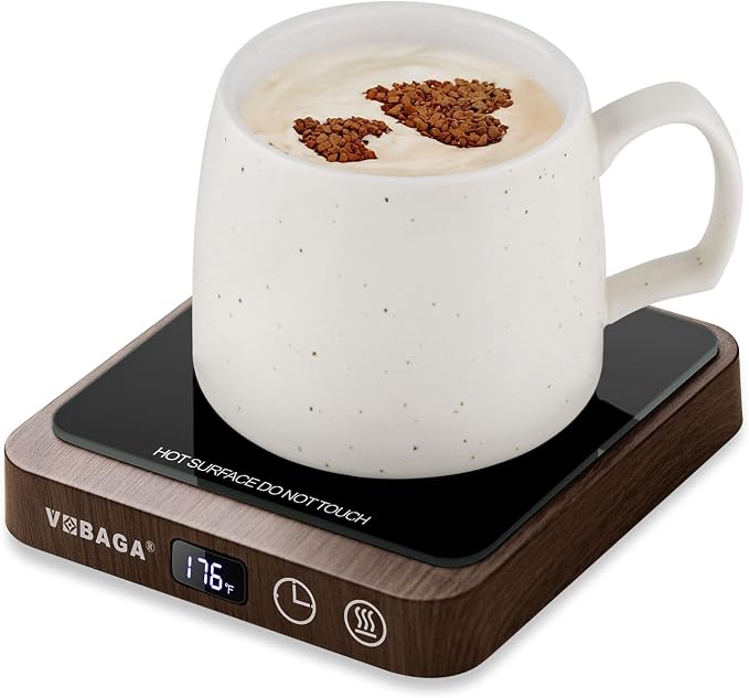 VOBAGA Coffee Mug Warmer & Coffee Warmer for Desk with 5 Temp Settings Display, Mug Warmer with 2-12H Auto Shut Off, Beverage Warmer for Milk, Tea, Candle, Ideal Coffee Gifts for Women Men(No Cup) by VOBAGA
