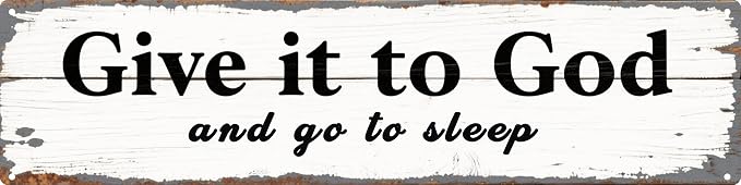 Rustic Aluminum Give It To God Vintage Faith Metal Plaque Bedroom Christian Encouragement Wall Gift Decor by Unknown