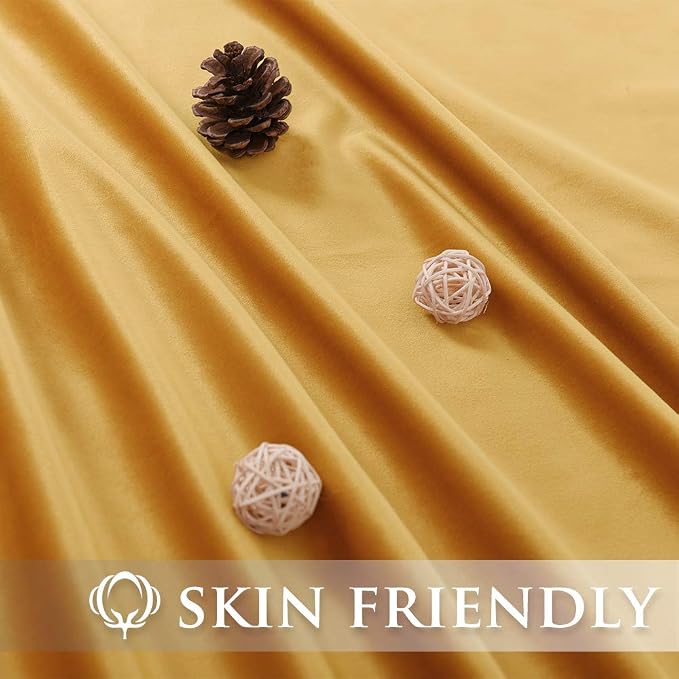 Warm Gold Velvet Curtain Valances W79 inches, 1 Panel | Fall Decor Waterfall Swag Curtains for Bedroom, Living Room, Privacy Window Drapes, Halloween Holiday Backdrop Curtains - Image 6