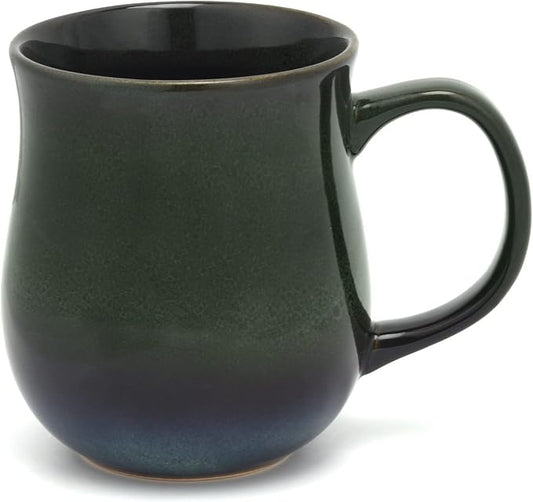 20 Oz Large Ceramic Coffee Mugs with Handle(Ink Green) | 600ml Handmade Tea Cup for Office and Home, Microwave and Dishwasher Safe, Cup for Hot Cold Drinking by RELEDESA