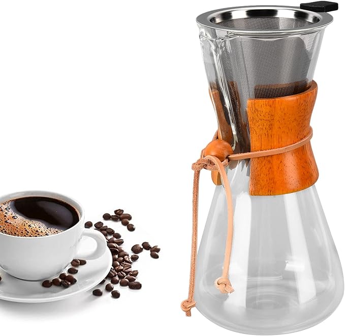 Pour Over Coffee Maker, Custom Pour Over Coffee Dripper Stainless Steel Filter, for Home, Office Supplies, Drip Maker