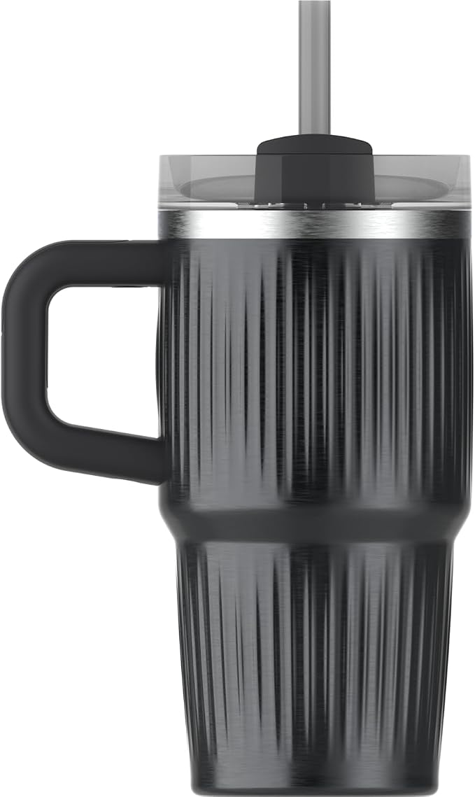 STANLEY Quencher H2.0 Tumbler with Handle and Straw 20 oz | Flowstate 3-Position Lid | Cup Holder Compatible for Travel | Insulated Stainless Steel Cup | BPA-Free | Fluted Black - Image 3