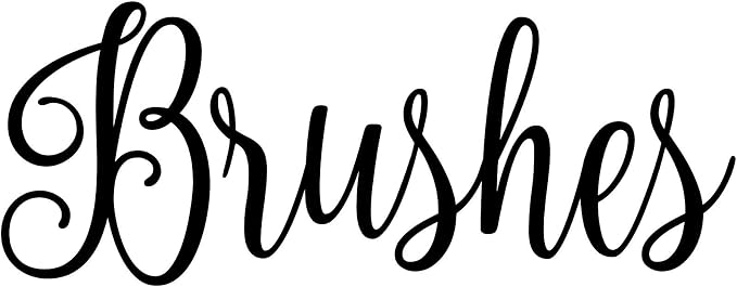 Brushes 5.25w x 2h Label | Bathroom Organization | Die Cut Vinyl Decal | Black Fancy Font (Sticker Only) by MinglewoodTrading