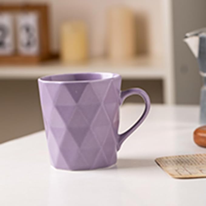 11 Ounce Porcelain Mugs, Set of 6, Tea and Cocoa Mug Set, Purple, Matte - Image 2