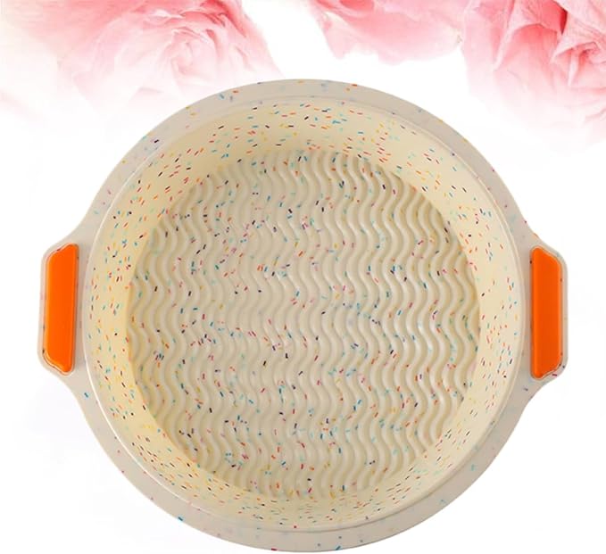 Healeved Silicone Baking Mold round Cake Tray Thickened Non-stick Colorful Dots with Handles Bakeware for Home Kitchen Baking - Image 9
