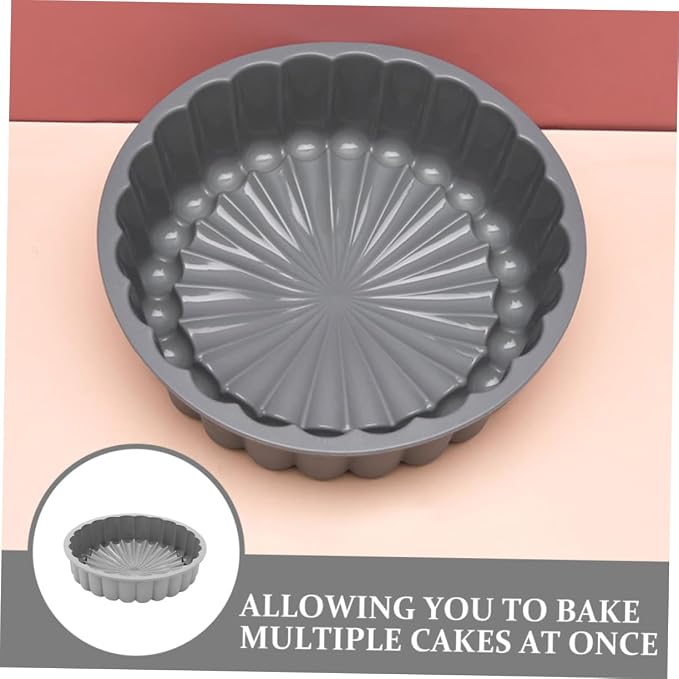 SECFOU 2pcs Food-grade Silicone Round Cake High Temperature Baking Tray for Cheesecakes Tarts and Pies Versatile Nonstick Modern Design - Image 2
