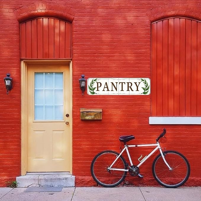 Vintage Pantry Tin Decor 16 * 4 Inches "PANTRY" Kitchen/Storage Wall Art - Retro Home Accent, Food Storage Decor, Farmhouse Metal Sign - Image 4