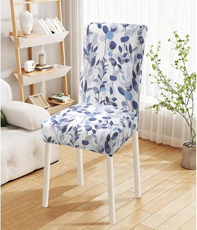 Fuloon Chair Covers for Dining Room 6 Pack, Printed Stretch Dining Slipcovers, Washable Kitchen Slip Covers for Parson Chair, Watercolor Leaves Printed, Set of 6 - Image 3