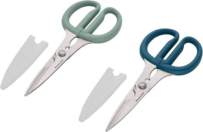 KitchenAid 2-Piece Multipurpose Shear Set, Versatile Scissors with Nutcracker, Bottle Opener, Ergonomic Handles with Protective Blade Covers - Image 7
