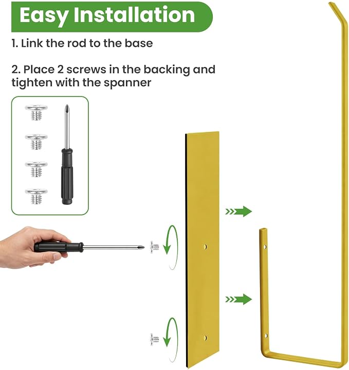 Gold Paper Towel Holder, Magnetic Paper Towel Holder for Fridge, Toilet Paper Roll Holder Magnet Towel Rack Wall Mount Fridge Organizer for Paper Towels Rolls Bathroom Pantry RV Kitchen Storage Golden - Image 6