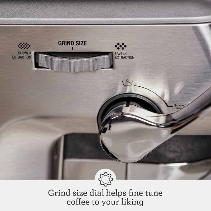 Breville BES876OLT Barista Express Impress, Olive Tapenade | Craft café-quality lattes and cappuccinos at home with this semi-automatic espresso machine with built-in grinder - Image 5