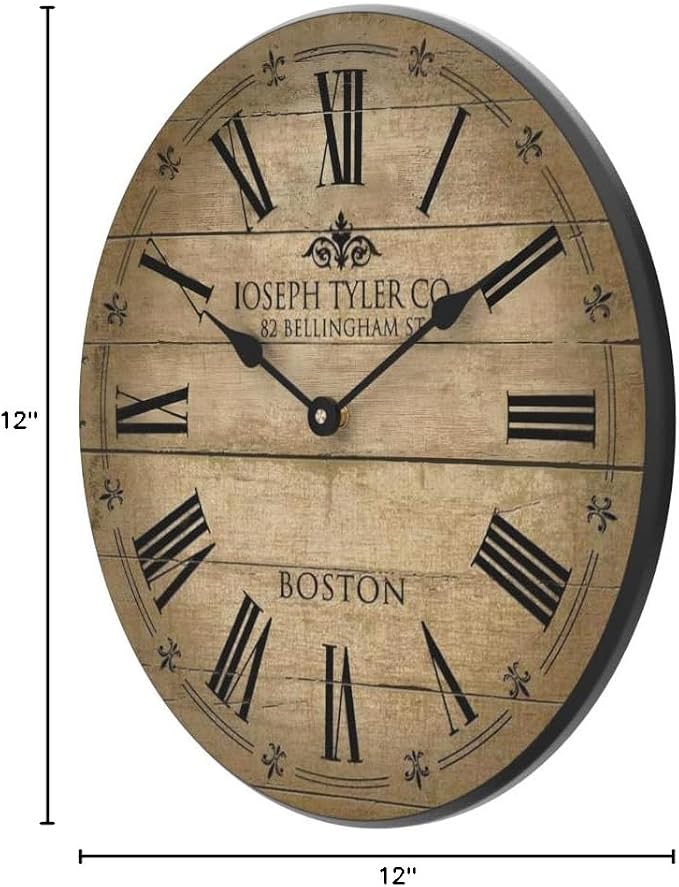 The Big Clock Store Barnwood Tan Wall Clock | Handcrafted in USA | Silent Non-Ticking Mechanism | Beautiful Color | Rustic Decor for Living Room | Battery Operated (12-Inch) - Image 9