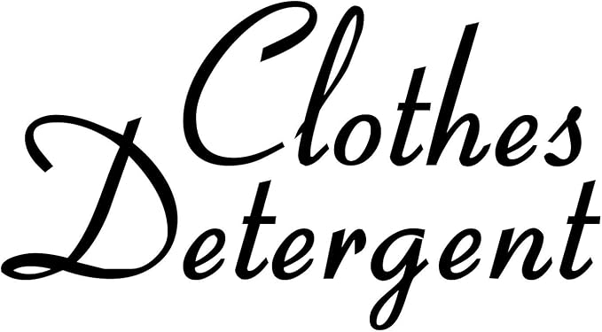 Clothes Detergent 4.5w x 2.5w Label | Laundry Room Organization | Die Cut Vinyl Decal | Black Retro Font (Sticker Only) by MinglewoodTrading