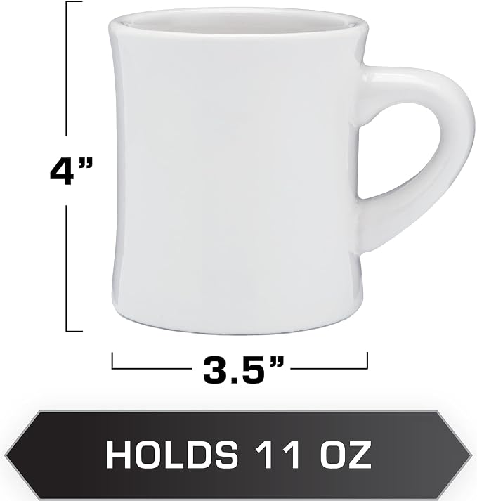 COLETTI Diner Coffee Mugs — Restaurant Coffee Mugs, Retro Coffee Mug – Sturdy & Heavy Diner Mug – Nostalgia in Every Sip [White, 11 oz, Set of 6] - Image 3