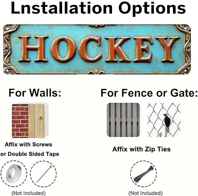 Bar Sign Bar Gifts Vintage Metal Wall Decor Sign"HOCKEY" Street Sign Funny Man Cave Decor Accessories for Home, Bar, Bathroom, Bedroom 4 X 16 inches - Image 5