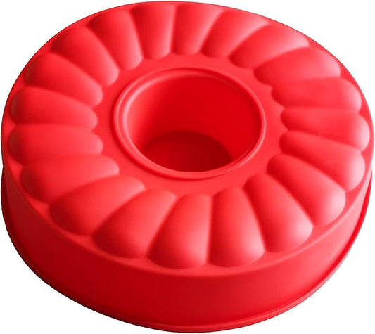 X-Haibei 9.5 Inch Round Cake Pan - Flexible Silicone Baking Mold for Cakes, Ice Cream, Jello, Bread, Cheesecake - Non-Stick, Dishwasher Safe