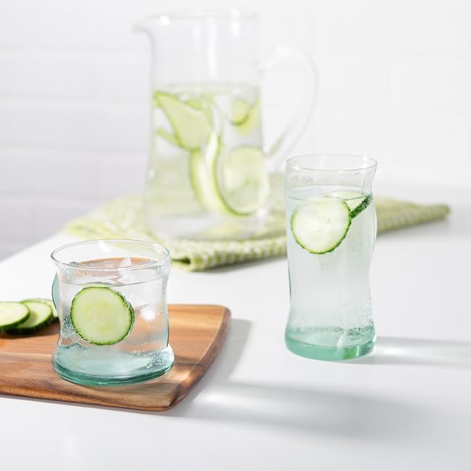(2 pack) Clear Green Glassware, 14.9 oz - Image 4