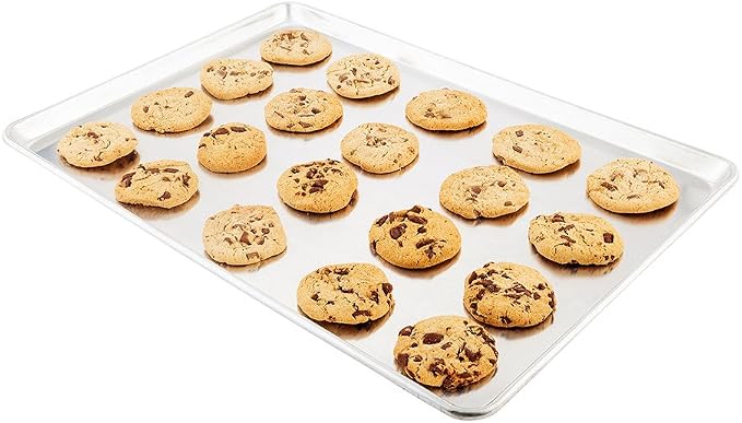 Restaurantware Met Lux 18 x 26 Inch Full Size Baking Sheet 1 Heavy-Duty Cookie Sheet - Evenly Bakes Treats Make Pastries Pizzas or Cookies Aluminum Sheet Pan For Commercial or Home Use by Restaurantware