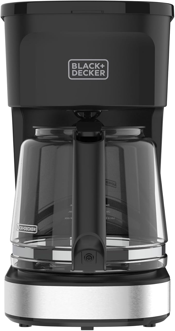 BLACK+DECKER CAFÉCRAFT 12-Cup Coffee Maker, One-Switch Drip Coffeemaker with Vortex Showerhead Technology, Sneak-A-Cup, Keep Warm Function, Stainless Steel by Unknown