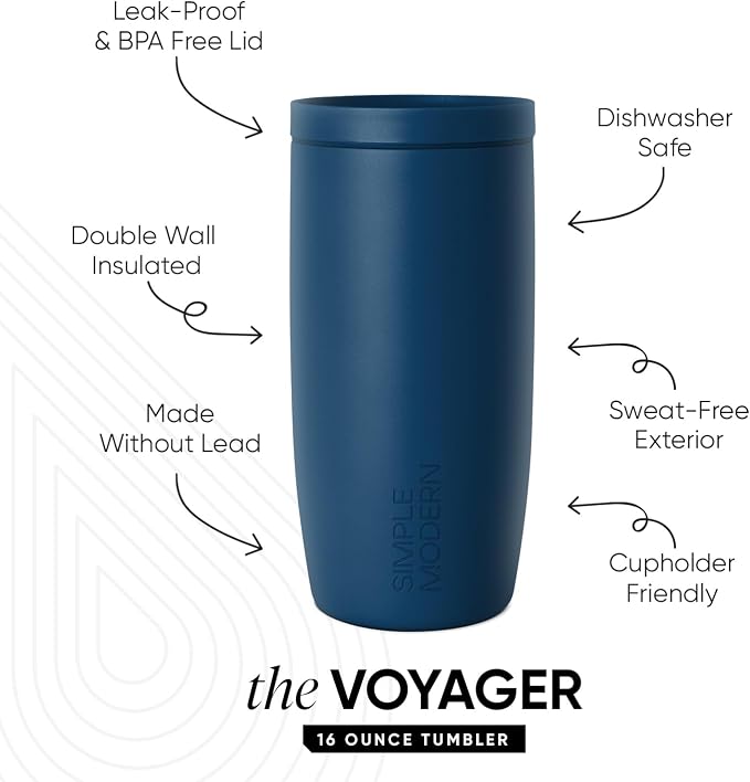 Simple Modern Halloween Travel Coffee Mug 360° Lid | 16oz | Pumpkins | Voyager Ceramic-Lined Insulated Stainless Steel Coffee Tumbler, Iced Coffee Cup, Mug with Lid | Pumpkin & Leaves - Image 5