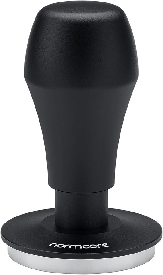 Normcore 57mm Coffee Tamper V4.1 with Click Sound Feedback, Spring Loaded Tamper With Stainless Steel Flat Base, Compatible with Lelit Anna Portafilter, Black